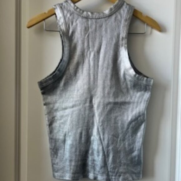 Zara Silver Foil Rib Tank Top - Picture 3 of 5